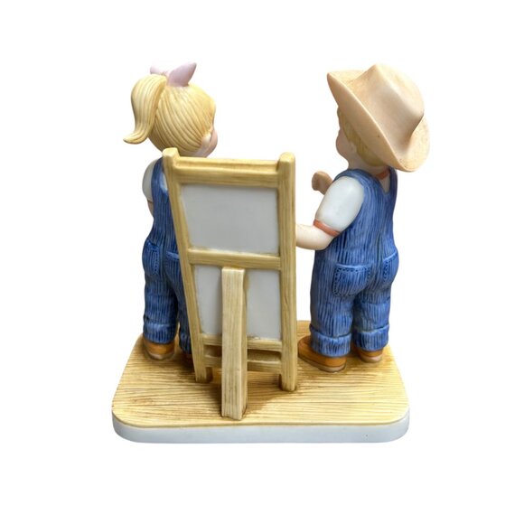 Home Interiors 2003 Denim Days Portrait of Debbie Danny Porcelain Figurine - Picture 4 of 9